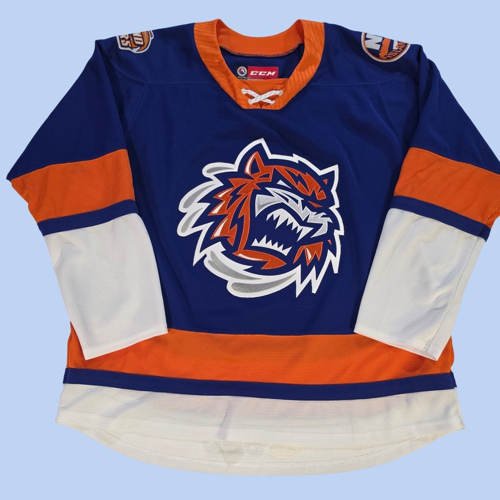 CCM Bridgeport Sound Tigers AHL Hockey Jersey Mens XL Blue Orange NY Islanders
